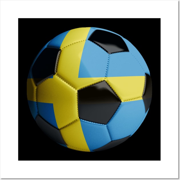 Sweden Soccer Ball Wall Art by reapolo